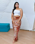 Fitted Fringe  Maxi Skirt